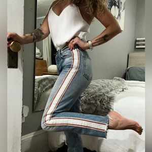 Last chance, consigning locally this week. 
Karolina Grlfrnd jeans w/ fun stripe